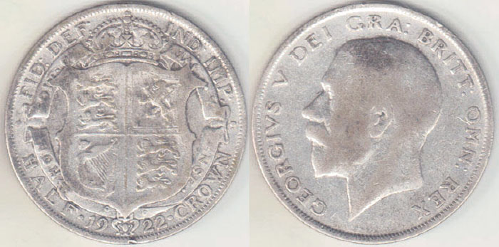 1922 Great Britain silver Half Crown A003649